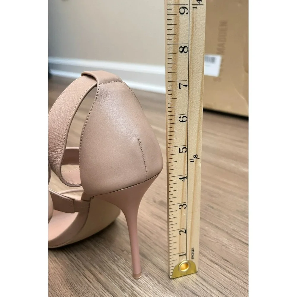Steve Madden Jelena‎ Tan Leather Heels Size 8 Ankle Strap Stiletto